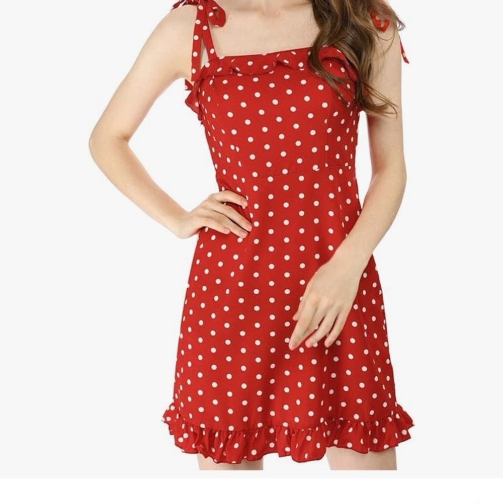Red and white Polkadot Mini dress XS Women/Juniors